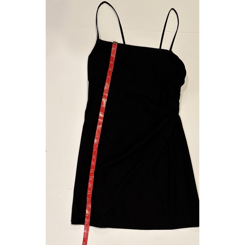 ZARA Mini Black Dress Spaghetti Straps, Small, RN#77302, Semi Open Back Side Zip - Picture 2 of 10